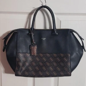 Guess Satchel Handbag Hailey Color-Blocked with Quattro G Logo-Print Panels - Picture 1 of 11