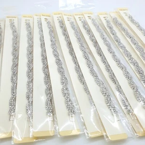 12 Großhandel Restposten Großpackung Armbänder Schmuck Party Tasche Füller Silber Kristall - Bild 1 von 6