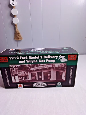 CITGO 1912 FORD MODEL T DELIVERY TRUCK Diecast COIN BANK & Wayne Gas Pump NEW - Image 1 of 4