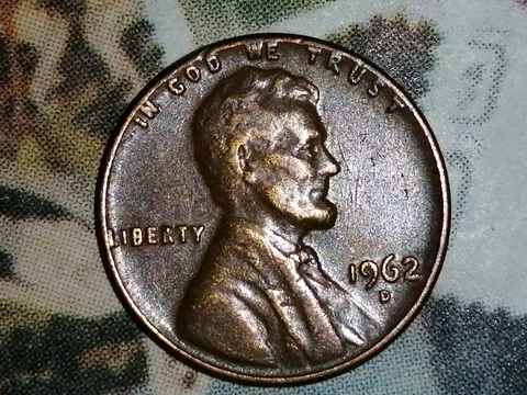 Rare date 1962 D error Lincoln cent Cover
