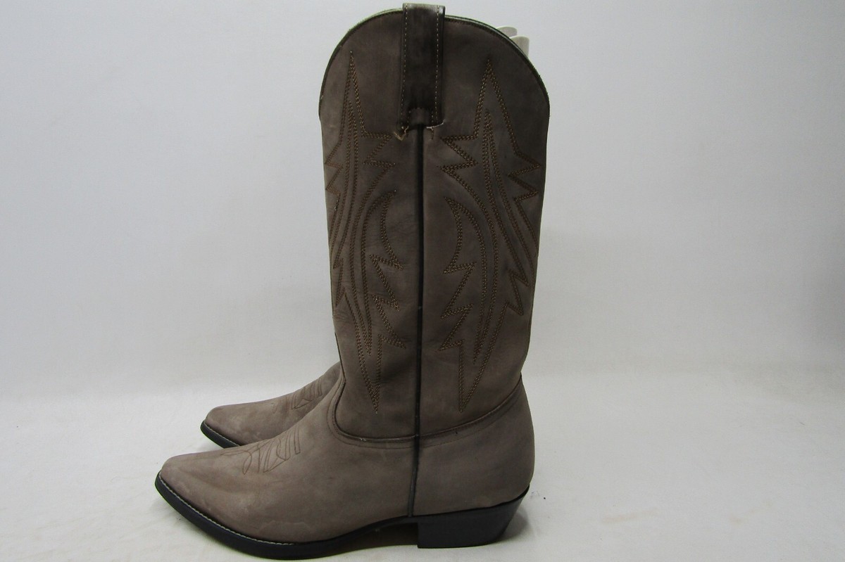 Bonanza Mens Size 9.5 D Gray Brown Soft Leather Western Cowboy Boots Bonanza Brown Boots for Men for Sale | Shop New & Used Men main image 4
