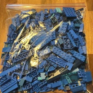 500g Bag Of Lego mixed bricks & Parts Blue - Picture 1 of 2