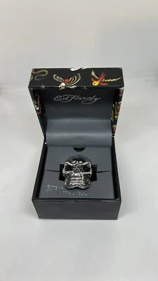 Anillo Para Hombre Ed Hardy Dragón Anillo Acero Inoxidable Talla 10 Ojo Negro Estrás Nuevo Foto 1 de 4