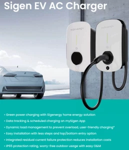 Sigenergy 22.0kW EV Charger AC Sigen EVAC 22 4G T2-WH - Picture 1 of 2