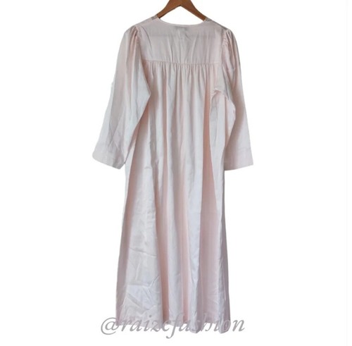 Camicia da notte CHRISTIAN DIOR vintage rosa raso S bordo pizzo foderata cotone donna