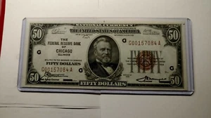 Fr-1880G 1929 $50 National Currency Federal Reserve Bank of CHICAGO ILLINOIS. - Picture 1 of 14