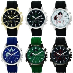 48mm Montres Carlo Men's Analog Silicone Band Luxury Fashion Sports Dress Watch - Picture 1 of 26
