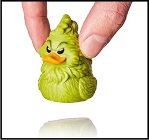 Figura de Pato de Goma Vinilo Coleccionable, Oficial Dr. Seuss Grinch - Imagen 1 de 4