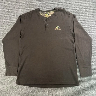 Mens Mossy Oak Brown Waffle Knit Thermal Long Sleeve Hunting Shirt Size Medium - Image 1 of 4