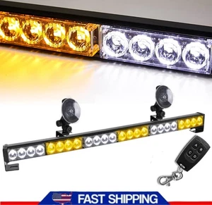 LED Traffic Advisor Emergency Strobe Warning Hazard Windshield Light Amber/White - Picture 1 of 11
