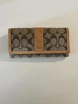 Coach Authentic Signature Leather Envelope Wallet Card & Change Holder - Image 1 of 4