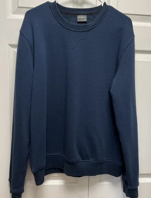 Sudadera Eddie Bauer Para Hombre Grande Azul Marino Algodón Forrada de Vellón Pullover Foto 1 de 4