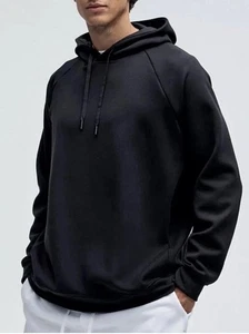 Sudadera con Capucha Pullover Espaciador Suave LULULEMON Calce Clásico Negra Para Hombre Grande - Imagen 1 de 8