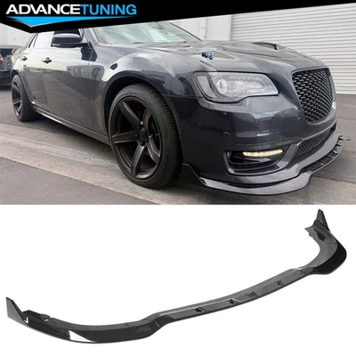 Fits 15-23 Chrysler 300 SRT Style Front Bumper Lip Splitter ABS Gloss Black 3PCS - Image 1 of 4