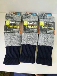 Fox River boot + field socks lot 3 pairs size L unisex M 5-9 Wm 6-10 thermal - Picture 1 of 3