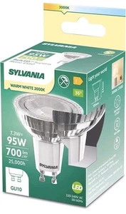 6 Pack Sylvania LED GU10 7.3W (95W) Warm White 36 Degrees Non Dimmable - Picture 1 of 3