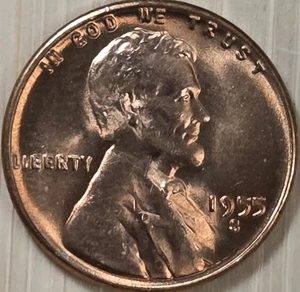 1955 S UNCIRCULATED LINCOLN WHEAT CENT - Picture 1 of 2