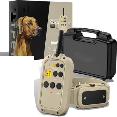 Coleira de choque para cães 2 em 1 treinamento com controle remoto, 1/2 milha IPX7 elétrica à prova d'água - Imagem 1 de 4