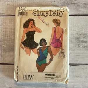 Simplicity 9212 Sewing Pattern Swimsuit Bathing Suit One Piece Sz 26W-32W UNCUT - Picture 1 of 4