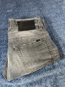 G-STAR RAW Jeans Herren 3301 Straight Slim Größe W32 L31 grau verwaschen dunkle Waschung - Bild 1 von 15