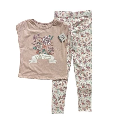 NWT Haute Hippie Girl's L ( 10-12 ) Sleeveless Top Leggings Floral 2 Pc Set - Image 1 of 4