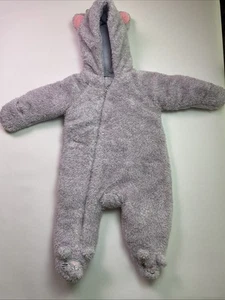 Koala Baby Infant One-Piece Plush Fleece Zip Front Jumper Unfooted, Size 3-6 M - Picture 1 of 8