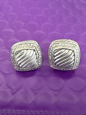💎DAVID YURMAN ALBION SCULPTED DIAMOND EARRINGS-Est. Retail $1,950- (2472) - Image 1 of 4
