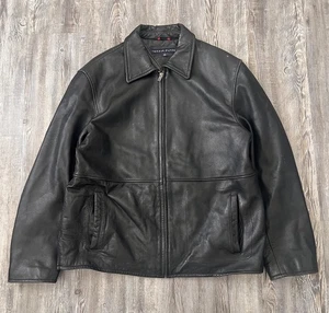Tommy Hilfiger schwarze Echtlederjacke Herren Large - Bild 1 von 13