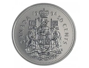 1994 Canadian 50-Cent Coat of Arms Half Dollar Coin UNC - Picture 1 of 2
