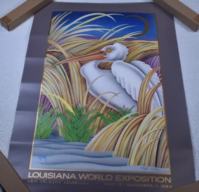 Rare Vintage Louisiana world exposition 1984 poster Hugh Ricks 18x26 - Image 1 of 4