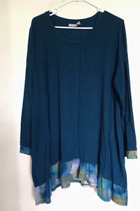 LOGO LOUNGE Lori Goldstein Teal Dress Tunic Top Size 2X - Picture 1 of 4