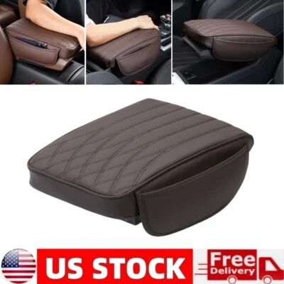 Car Center Console Cover Pad Car Armrest Seat Box Cushion with 2 Storage Pockets - Image 1 of 4