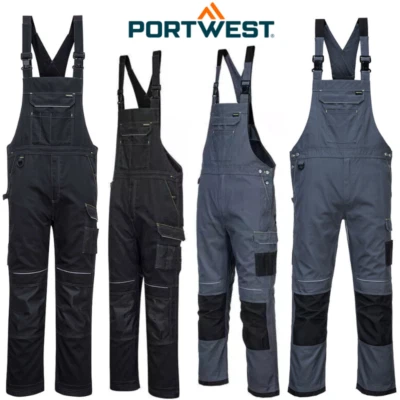 Portwest PW3 Work BiB & Brace Overall Triple Stitched Durable Workwear Dungarees - Image 1 of 4
