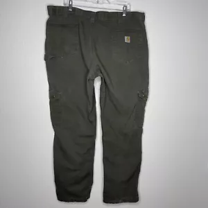 Carhartt Green Relaxed Fit Ripstop Carpenter Pants - Various Sizes - EUC - Picture 1 of 5