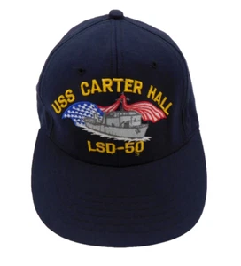 USS Carter Hall LSD-50 Baseball Snapback Hat Cap US Navy Harpers Ferry Dock Ship - Picture 1 of 6
