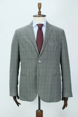 Jaqueta Blazer LBM 1911 Luigi Bianchi Cinza ALGODÃO Checks Casaco Esportivo 54IT 44EUA/Reino Unido - Imagem 1 de 4