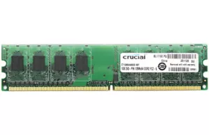 Crucial 1GB 240-Pin PC2-6400 DDR2 800 Desktop Memory Module CT12864AA800.K8F - Picture 1 of 2