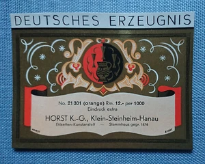 old Bottle Label Wine label label Label Horst Steinheim Art Deco Design - Picture 1 of 2