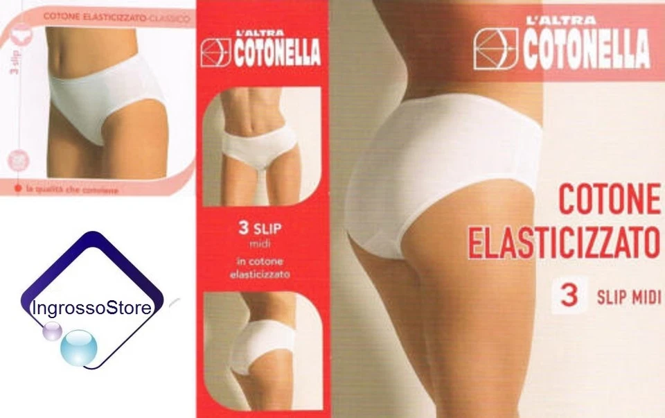 3 SLIP DONNA COTONELLA COTONE ELASTICIZZATO 3940 MUTANDINE INTIMO MUTANDE