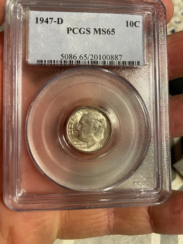 1947 D ROOSEVELT DIME PCGS MS-65 Cover