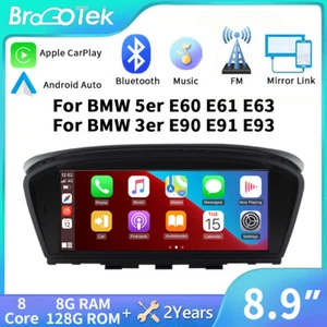 Para BMW Serie 5 E60 E61 E63 8.9'' 128GB Pantalla CarPlay Android Auto Android  - Imagen 1 de 17