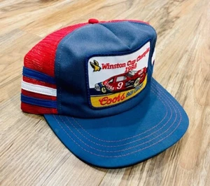 Vintage 3 Stripe Bill Elliott 1988 Winston Cup Champion NASCAR Snapback Hat - Picture 1 of 12