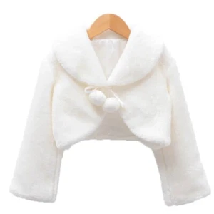 2-12 Years Girls Plush Jacket Warm Sleeve Shawl Birthday Party New Kids Clothes - Picture 1 of 22