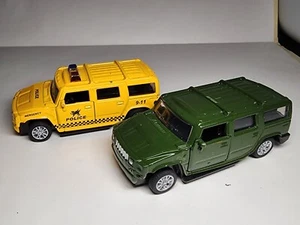 2er Set MiniAuto Humvee Hummer Druckguss Polizei & Militär Autos Rückzugfahrzeug - Bild 1 von 10