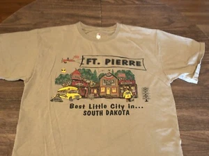 Ft Pierre Best Little City In South Dakota Large Brown T Shirt - Picture 1 of 9