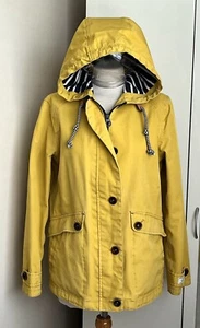 Abrigo impermeable chaqueta con capucha Joules COAST Uk 10 para mujer Gold Mariners - Imagen 1 de 11