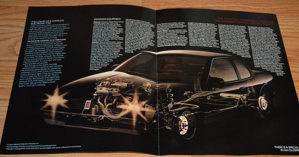 Oldsmobile Toronado 1986 distribuidor original póster desplegable anuncio impreso 86 Foto 1 de 2