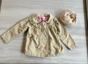 Gymboree Girls Rain Coat Jacket With Hood Size 4T-5T And Hat Size 2T-3T - Picture 1 of 9