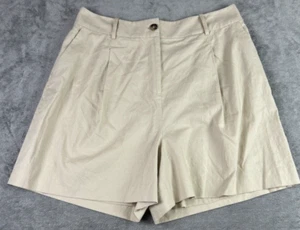Alex Marie 16 Lined Linen Blend Shorts Beige High-Waist Pockets Wide Leg NWT - Picture 1 of 12