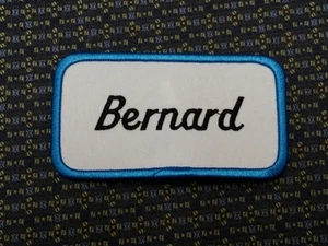 BERNARD NAME TAG BLUE AND WHITE PATCH - Picture 1 of 2